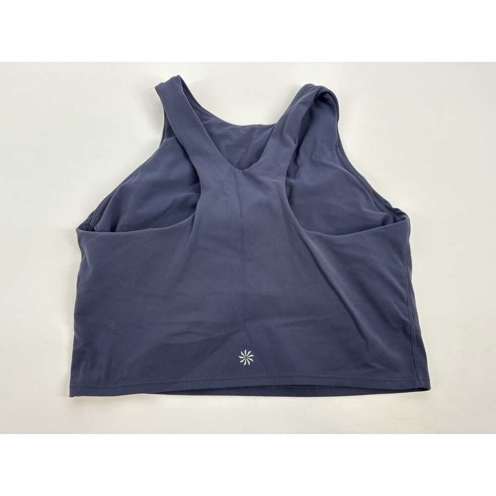 Athleta Navy Blue Sports Bra Crop Top | High Neck Athletic Tank - Picture 2 of 5